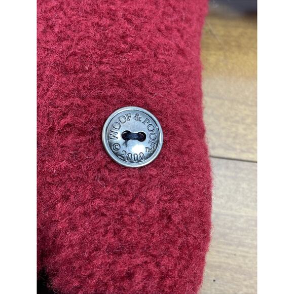 Woof And Poof Santa Plush Vintage Ornament Shelf Sitter 2000 Button Folk Art - Picture 4 of 6